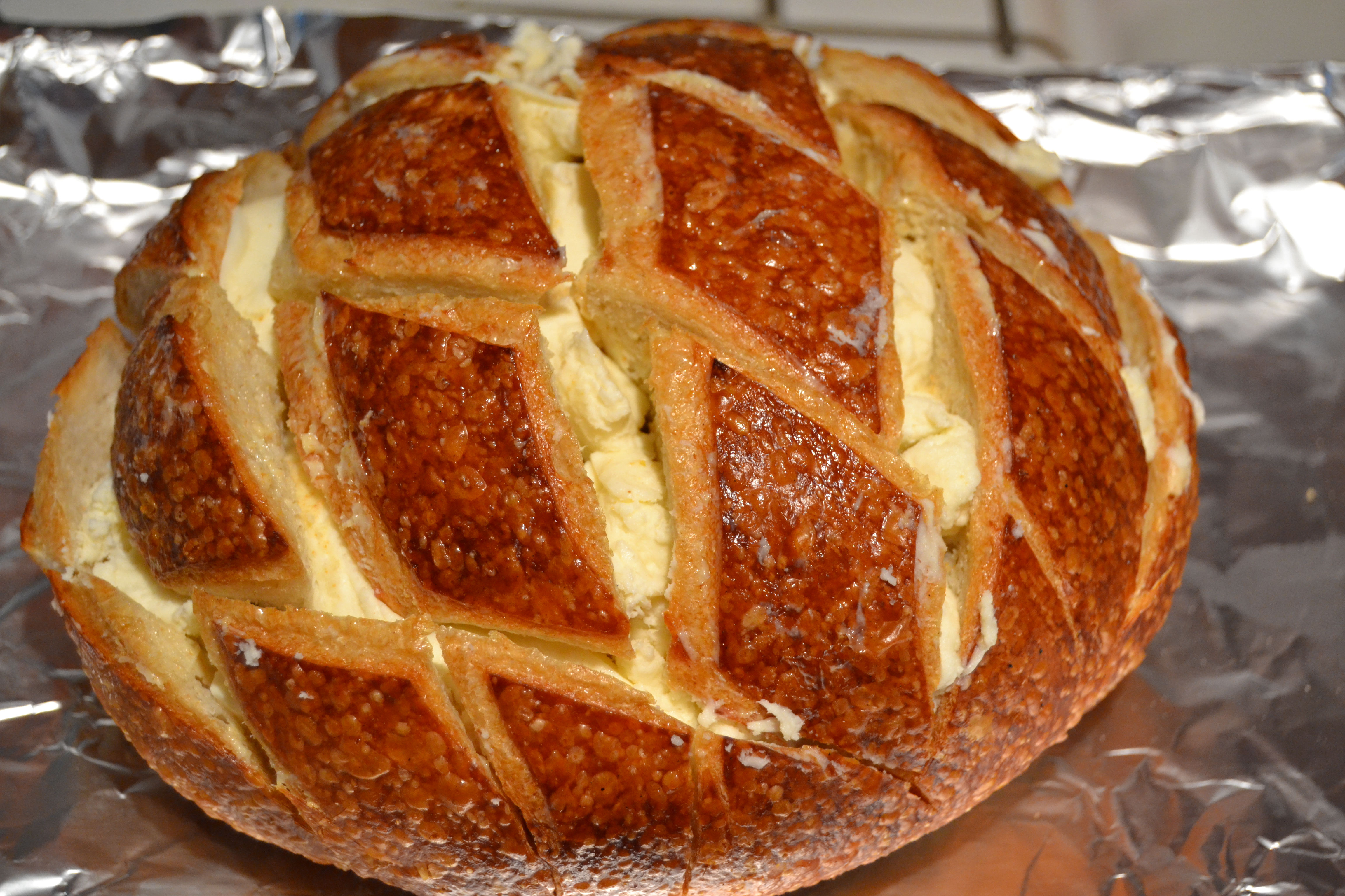 Christy Majors BloggerCLUE Society Cheesy Garlic Blooming Loaf
