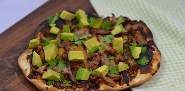 Christy Majors Duck Pizza With Cherry Chipotle Sauce