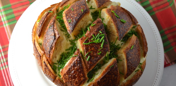 Christy Majors BloggerCLUE Society Cheesy Garlic Blooming Loaf